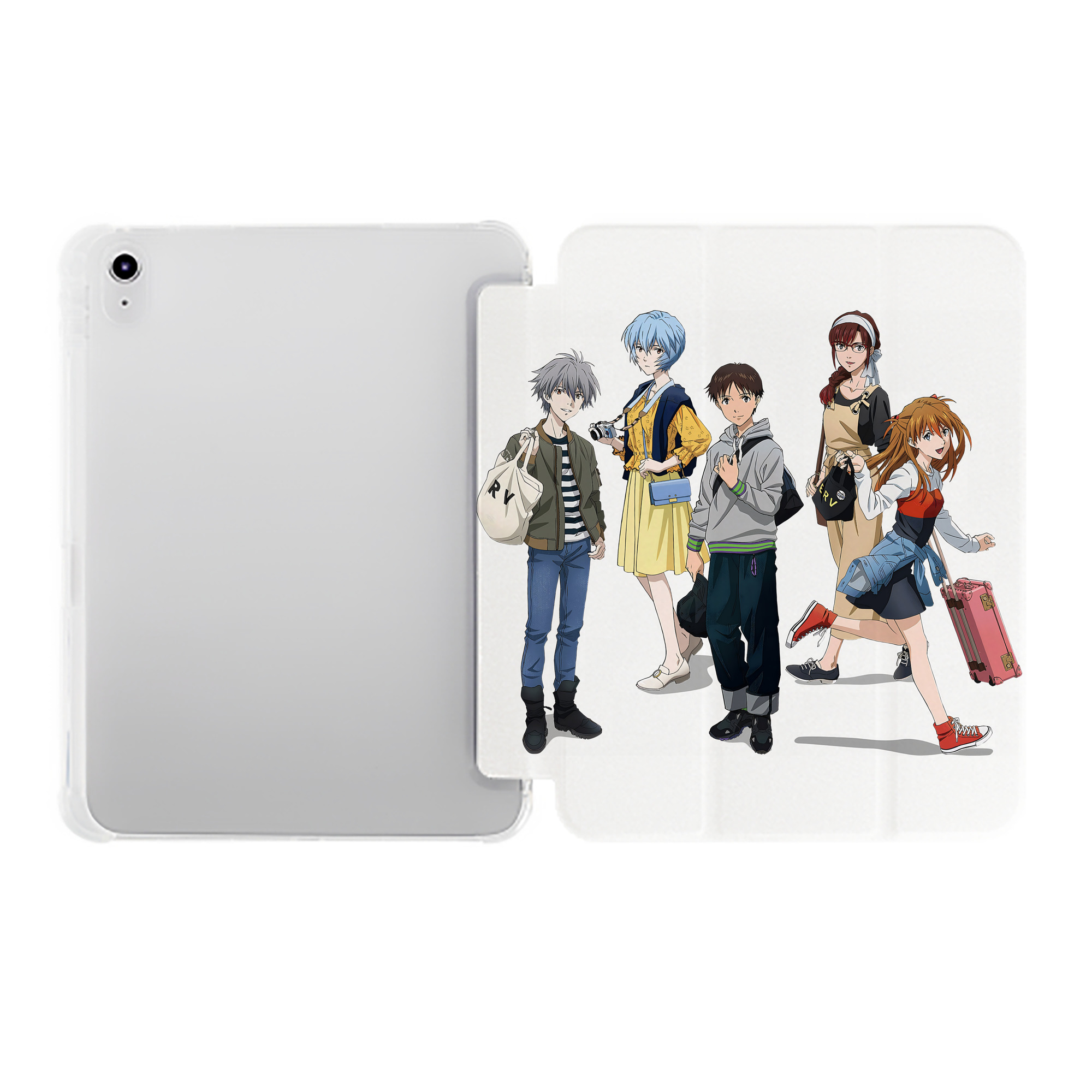 （画像用） EVA 新世紀エヴァンゲリオン IPad ケース ペン収納付き 三つ折りスタンド PUレザー×シリコン 対応機種9.5/10.5/10.9インチ